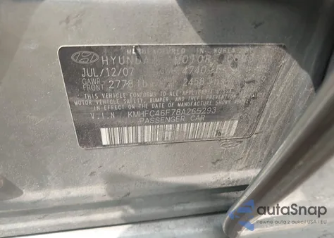 2008 Hyundai Azera Limited from USA, damaged, VIN KMHFC46F78A265293